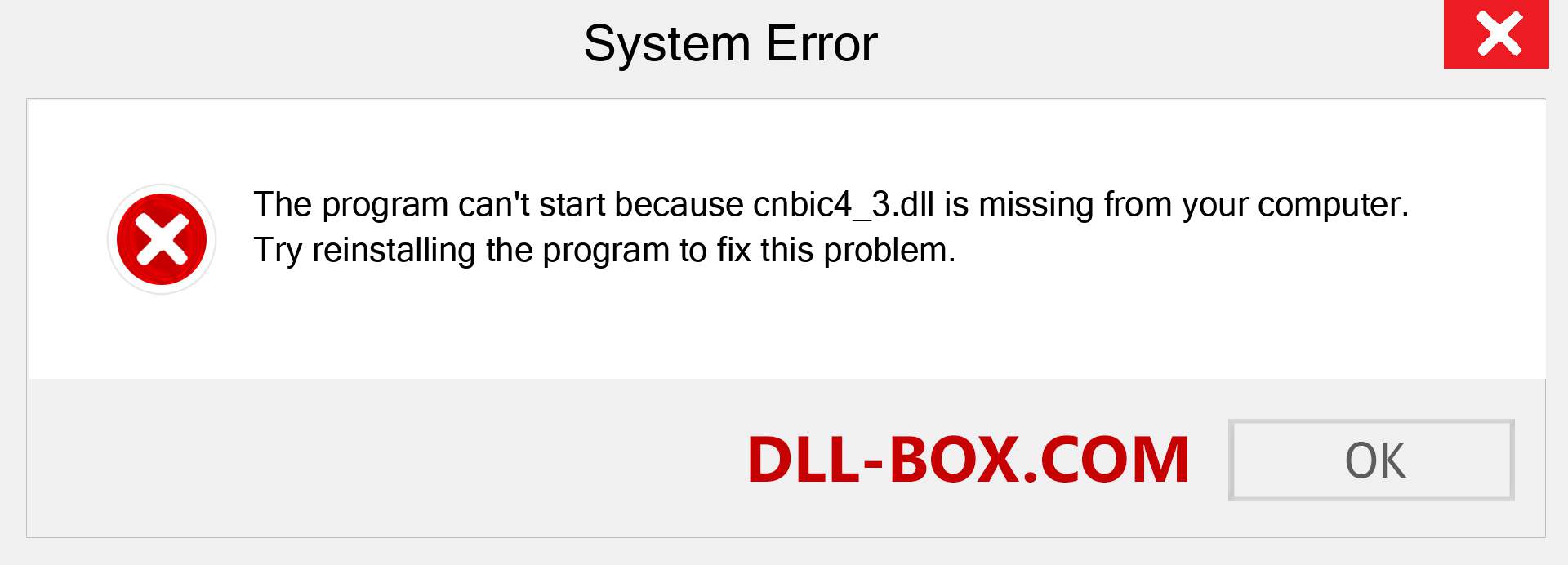  cnbic4_3.dll file is missing?. Download for Windows 7, 8, 10 - Fix  cnbic4_3 dll Missing Error on Windows, photos, images