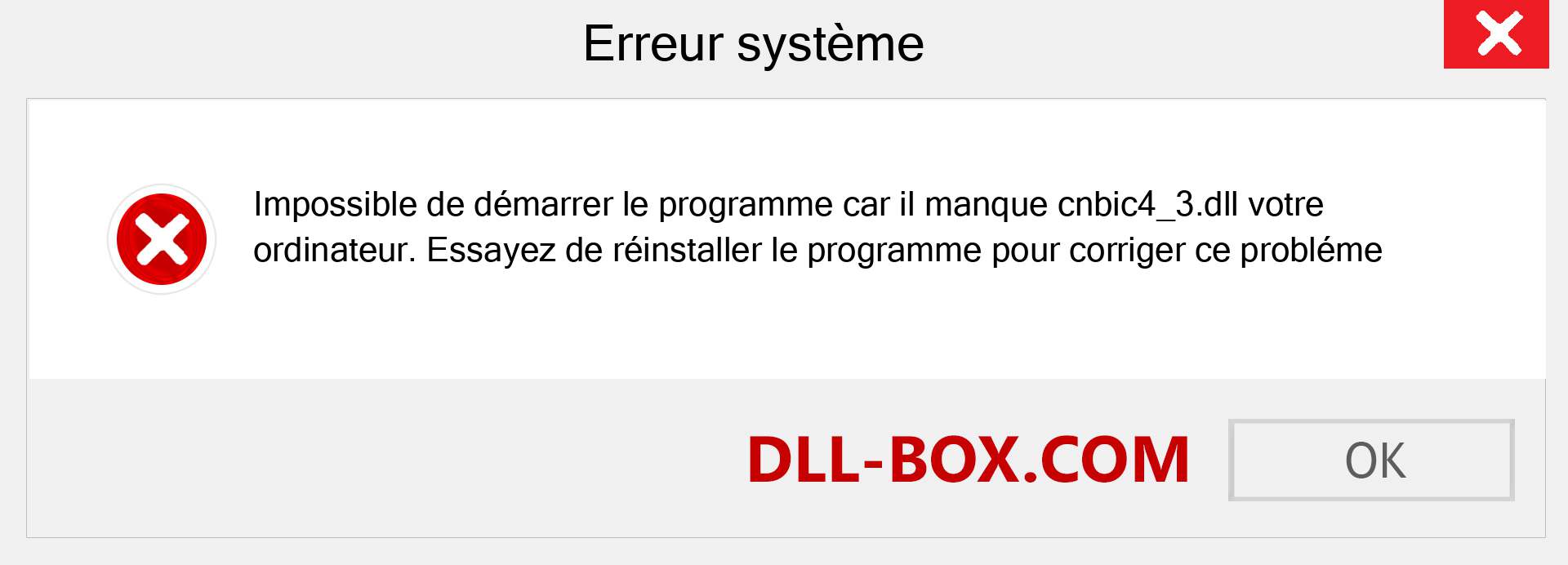 Le fichier cnbic4_3.dll est manquant ?. Télécharger pour Windows 7, 8, 10 - Correction de l'erreur manquante cnbic4_3 dll sur Windows, photos, images